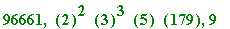 96661, ``(2)^2*``(3)^3*``(5)*``(179), 9